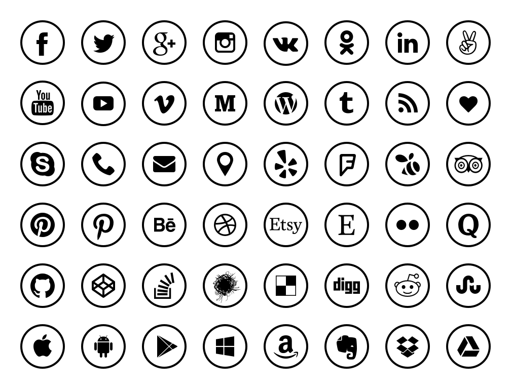 1008x768 Free Social Media Icons Vector