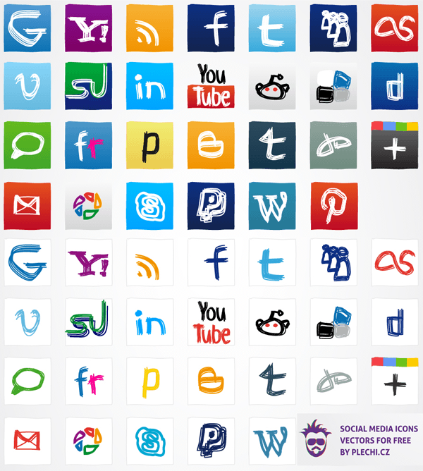 Free Social Media Icons Vector 600x668 Free Social Media Icons Vector