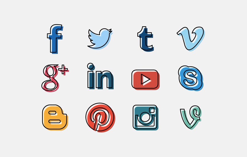 Png Social Media Icons Images 863x550 Png Social Media Icons Images