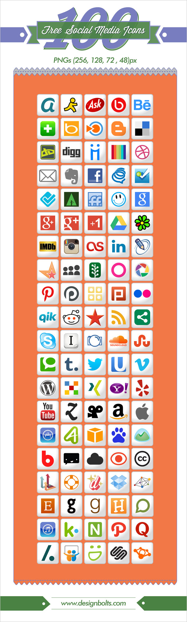 Free Social Media Icon Sets 600x1997 Free Social Media Icon Sets