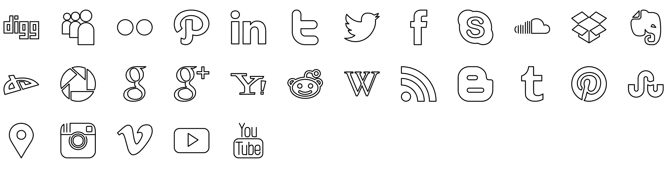 Social Media Line Icon