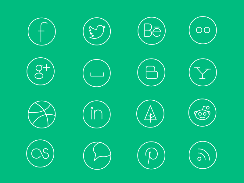 800x600 Social Media Line Icons
