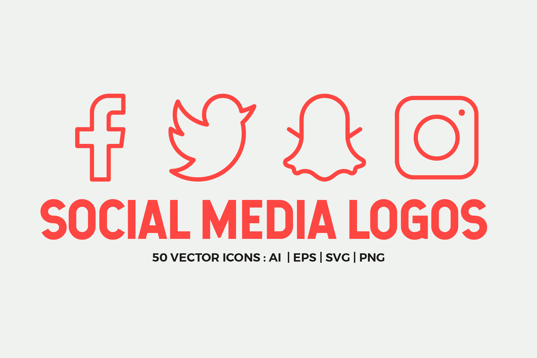 1820x1214 Social Media Line Icons Pack