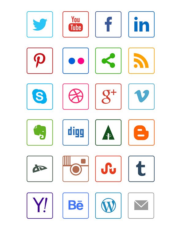 600x750 Absolutely Free Social Media Icons Sets