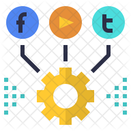 256x256 Social Media Management Logo Icon Of Flat Style