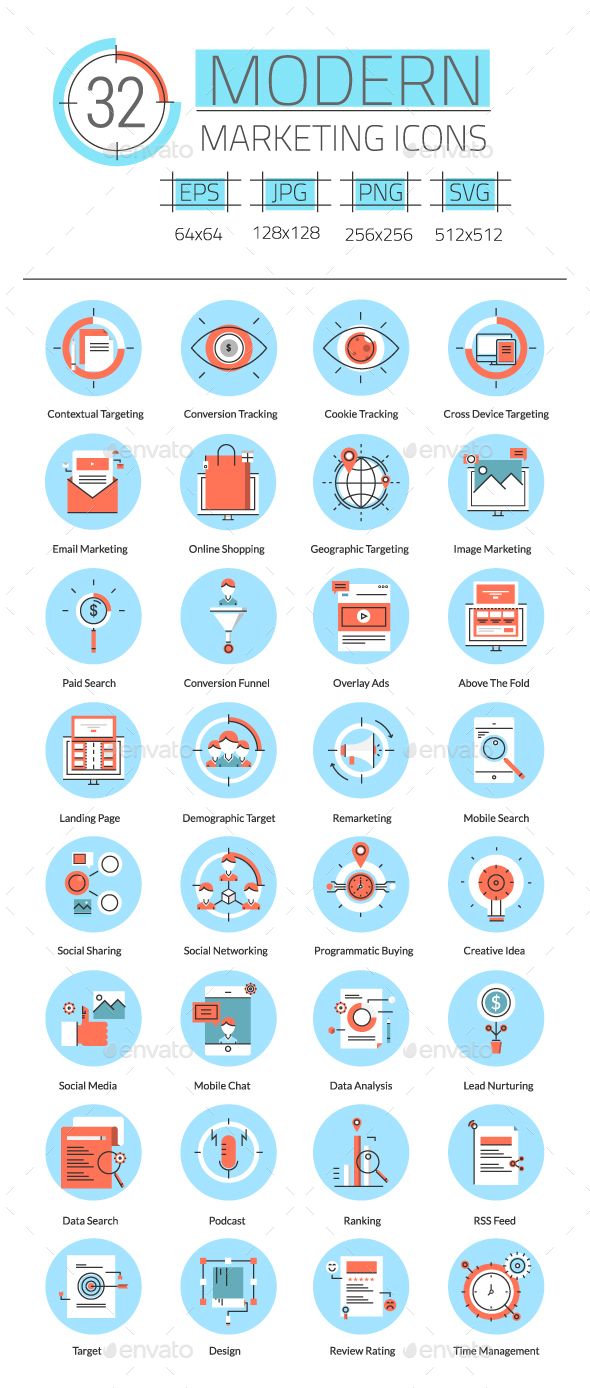 590x1388 Modern Marketing Icons