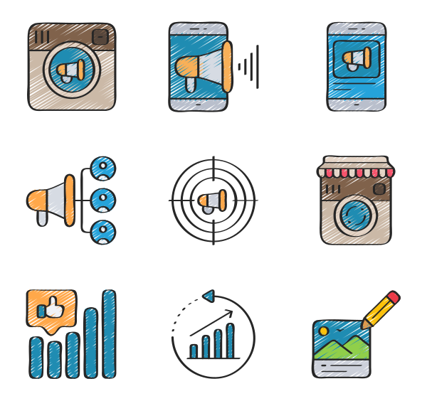 600x564 Social Media Marketing Icon Packs