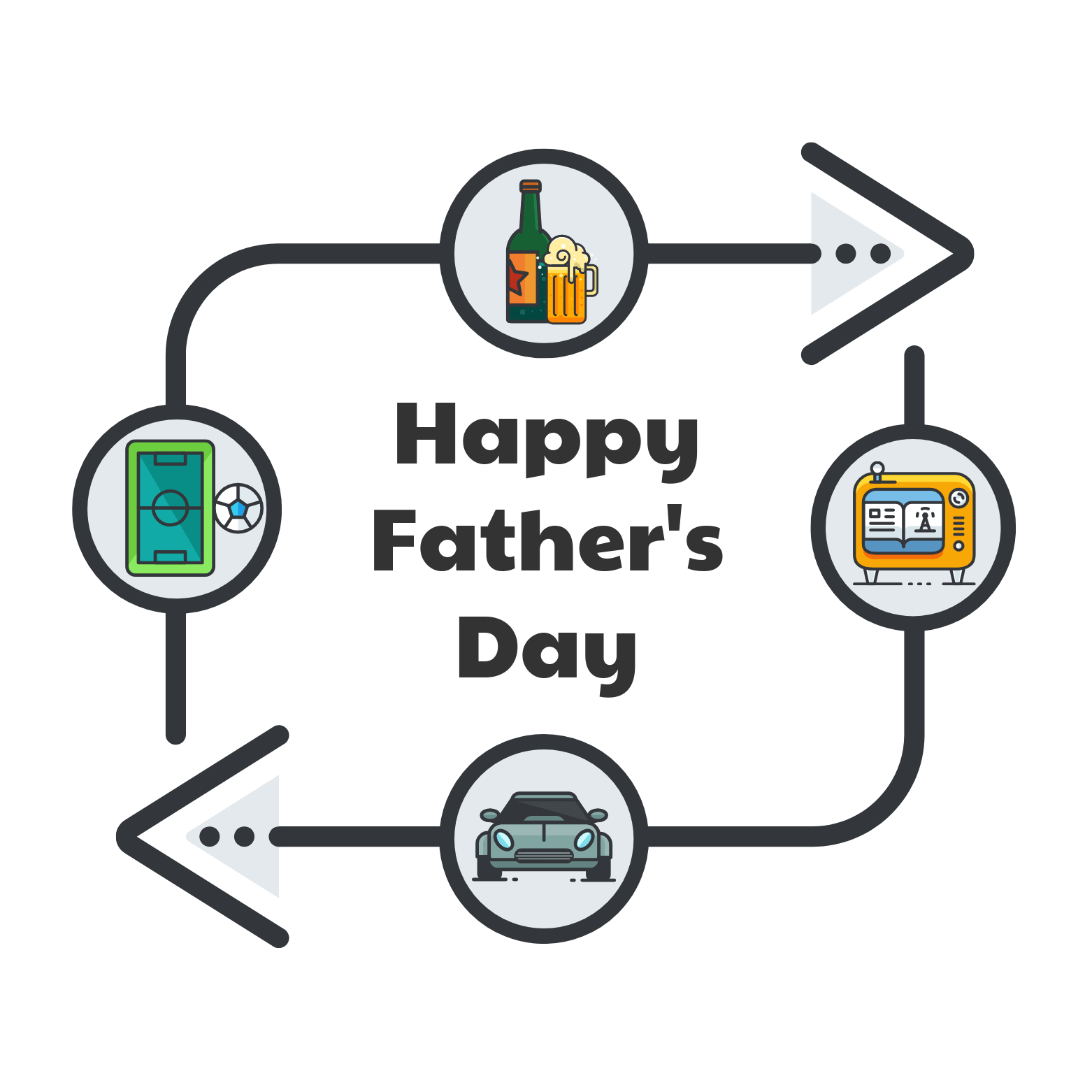 Icons Father's Day Social Media Post Template 1562x1562 Icons Father's Day Social Media Post Template