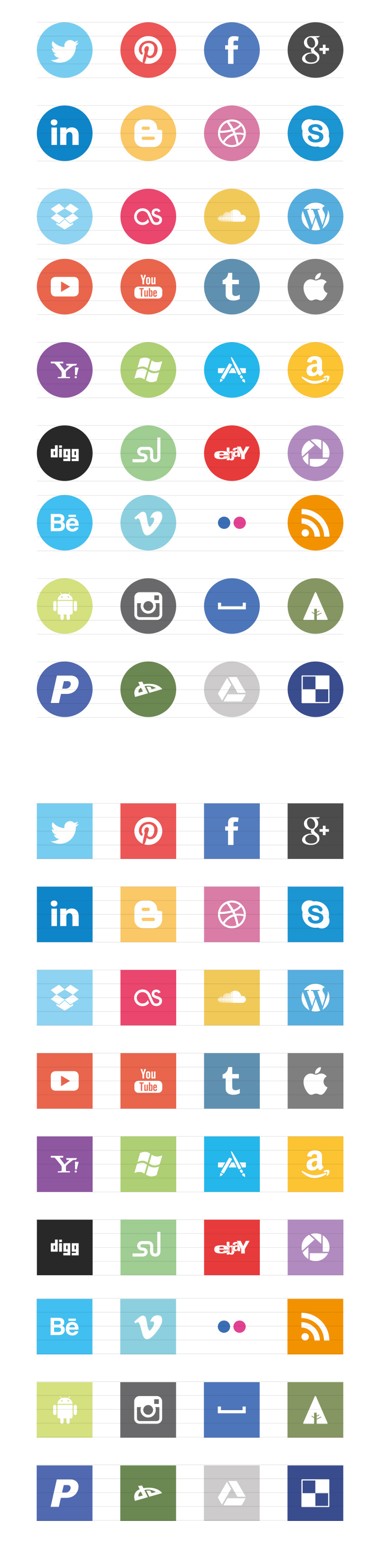 800x3299 Beautiful Free Flat Social Media Icons Sets