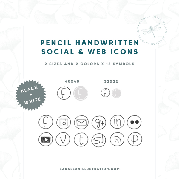 600x600 Social Media And Web Icons Pencil Handwritten