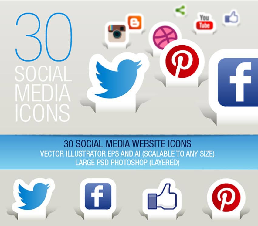 850x745 Best Social Media Icon Sets For Web, Apps, And More