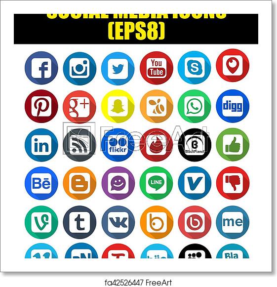 561x581 Free Art Print Of Social Network Icons Social Network Icon Web
