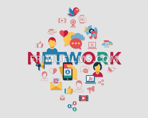 623x498 Digital Vector Social Media And Communication Network Icon Set