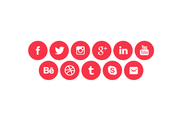 600x400 Rounded Social Media Icons