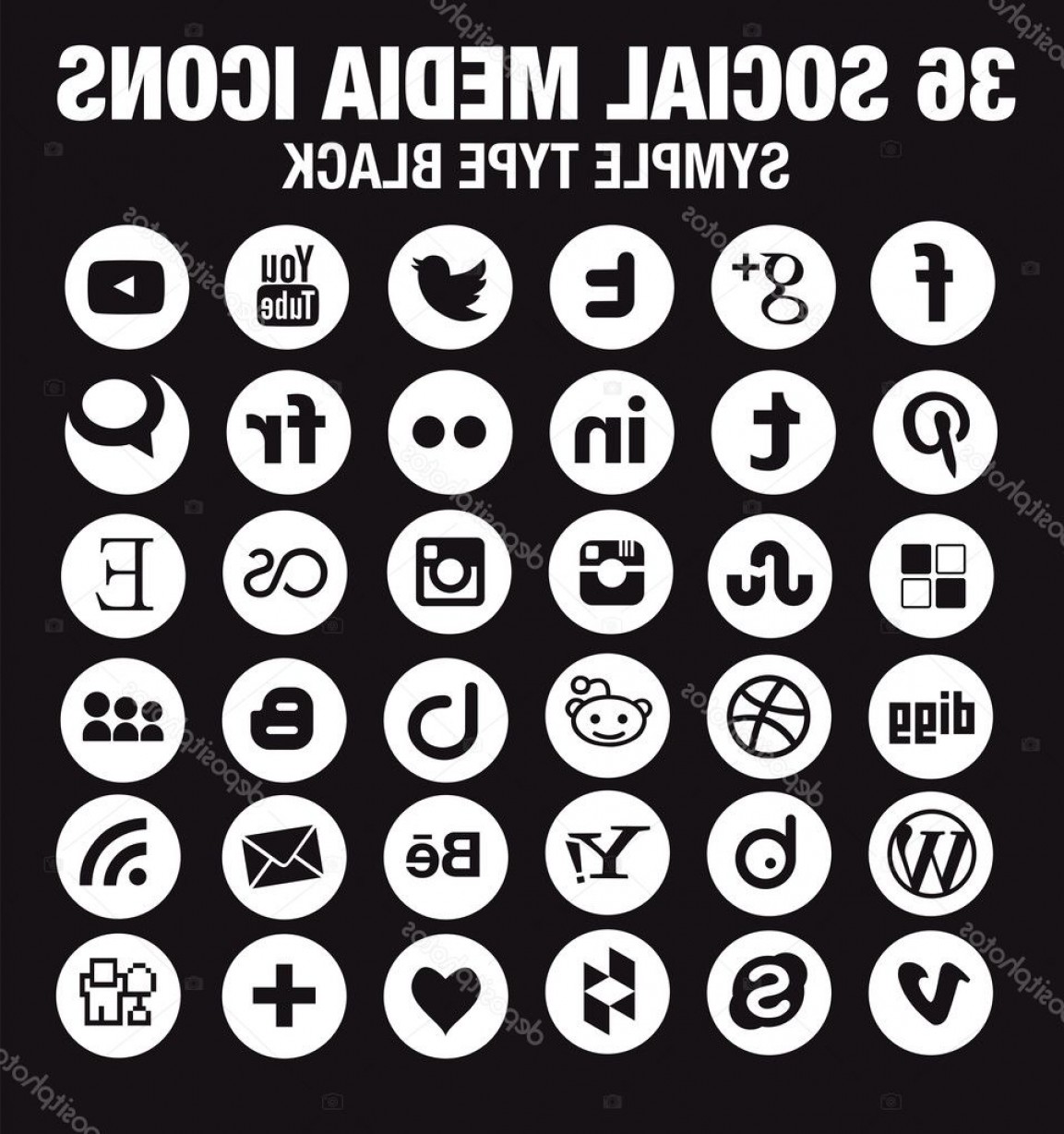 1153x1228 Social Media Icons Vector Black And White Soidergi