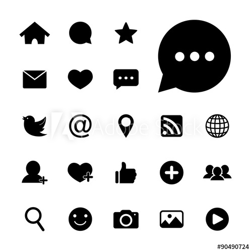 500x500 Social Network Icon Social Media Icons Vector Illustration