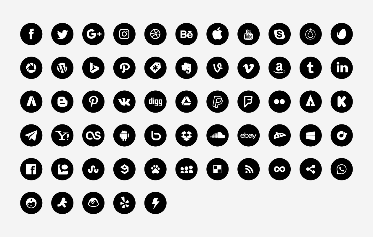 1260x800 Vector Social Media Icons