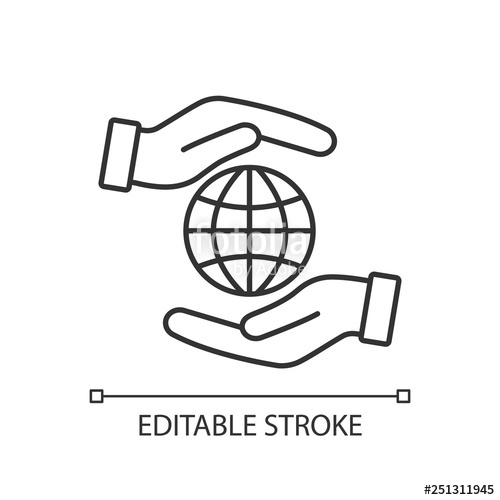 500x500 Corporate Social Responsibility Linear Icon Stock Image