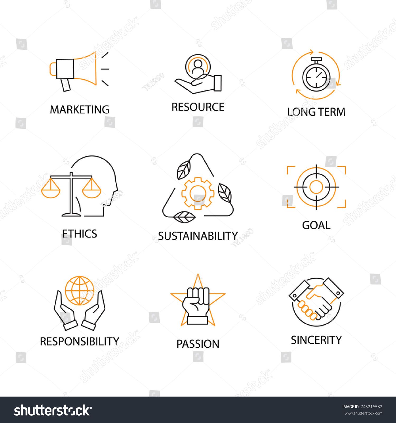 1500x1600 Modern Flat Thin Line Icon Set In Concept Of Corporate Social
