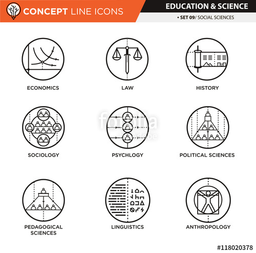 500x494 Concept Line Icons Set Social Sciences Stock Image And Royalty