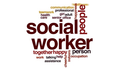 480x270 Social Worker Animated Word Cloud, Text Design Animation Clip