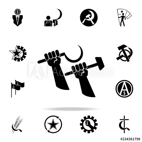 500x500 Hands Holding A Sickle And A Hammer Icon Detailed Set