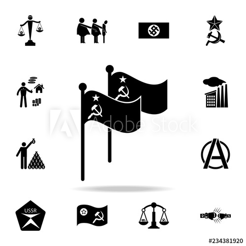 500x500 Soviet And Working Flag Icon Detailed Set Of Communism