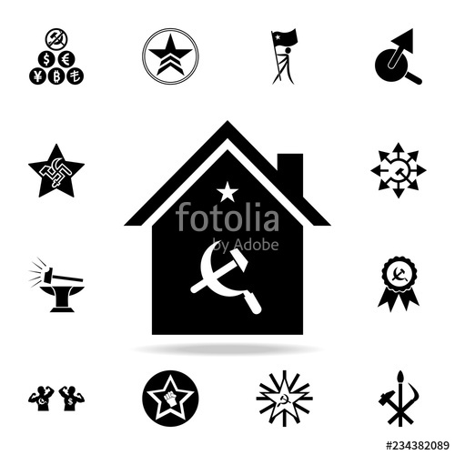 500x500 House Sickle And Hammer Icon Detailed Set Of Communism