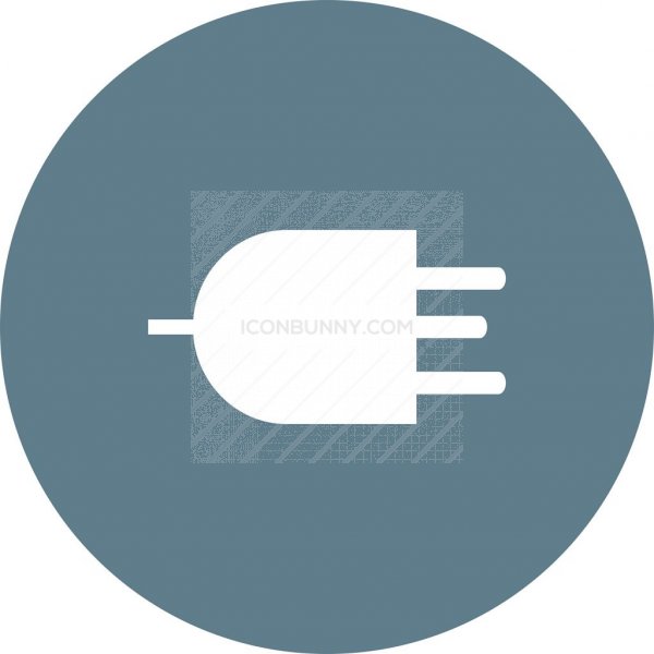 600x600 Plug Ii Flat Round Icon