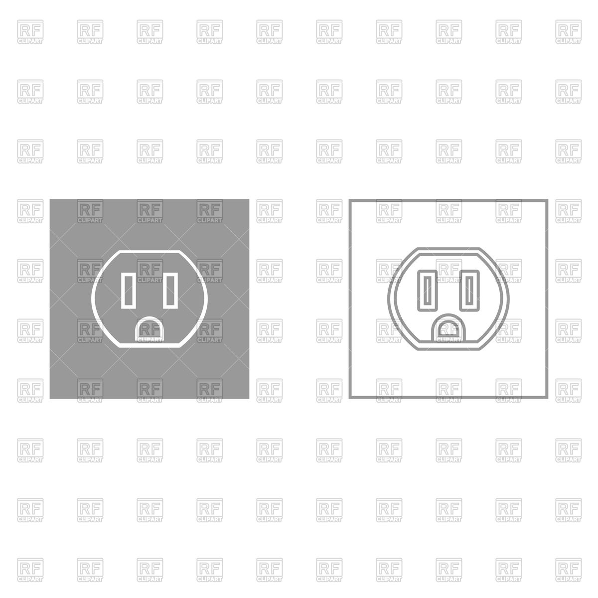 1200x1200 Socket Grey Set Icon Vector Image Of Icons And Emblems