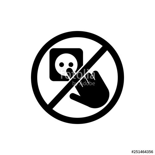 500x500 Do Not Touch The Socket Icon Element Of Prohibition Sign Icon