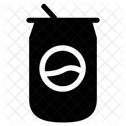 256x256 Soda Can Icon Of Glyph Style