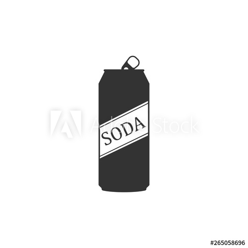 500x500 Soda Can Icon Isolated Flat Design Vector Illustration
