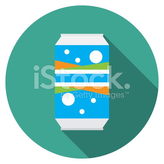 556x556 Flat Design Modern Vector Illustration Of Soda Can Icon With Long
