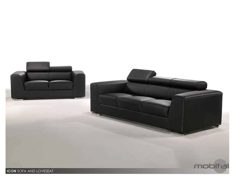 800x600 Leather Sofa Icon Black