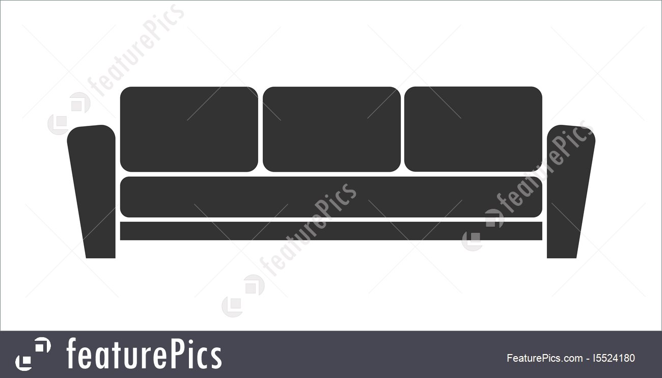 1300x742 Sofa Icon On White Background Stock Illustration