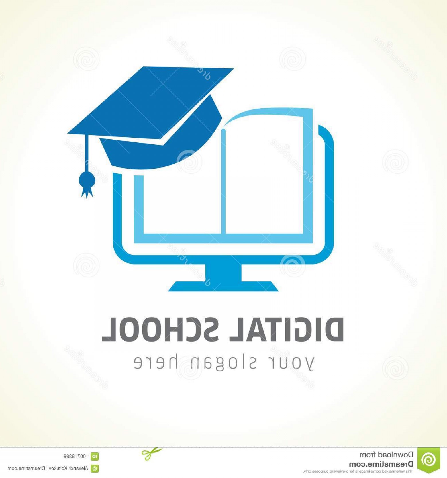 1560x1668 Digital School Book Online Education Logo Open Pages Monitor