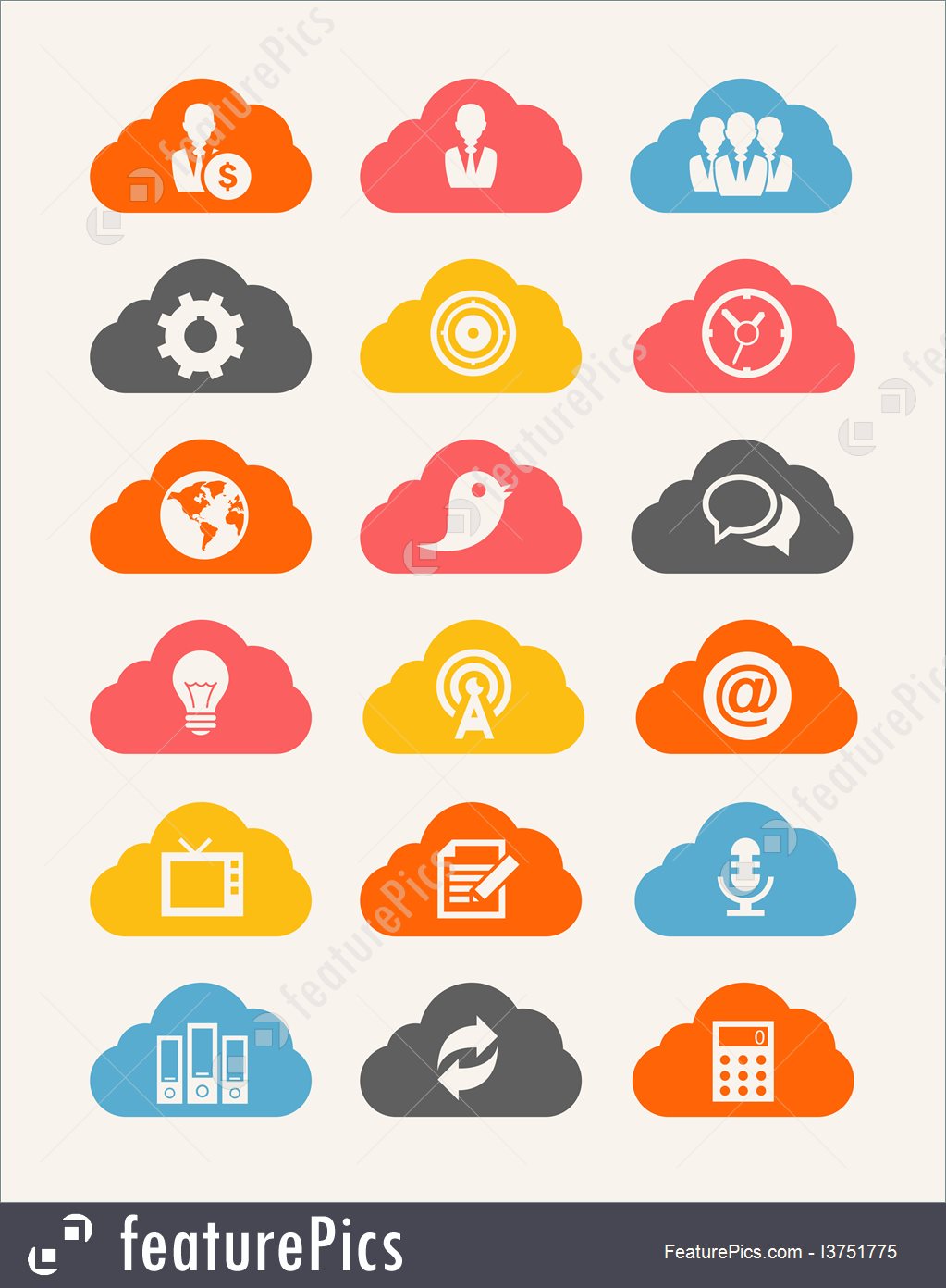 1023x1392 Emblems And Symbols Cloud Icon Set