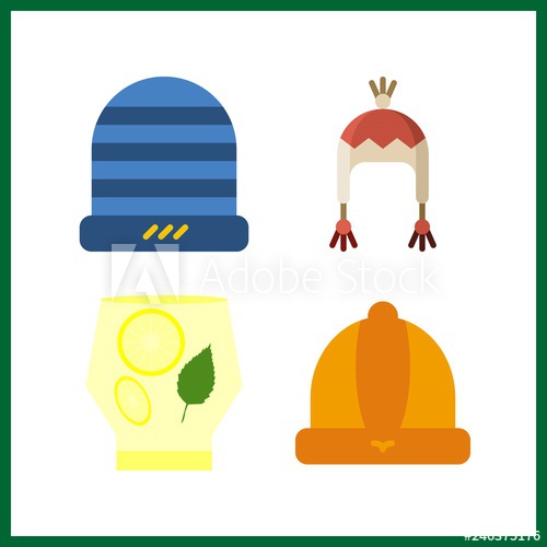 500x500 Soft Icon Vector Illustration Soft Set Winter Hat And Limonade