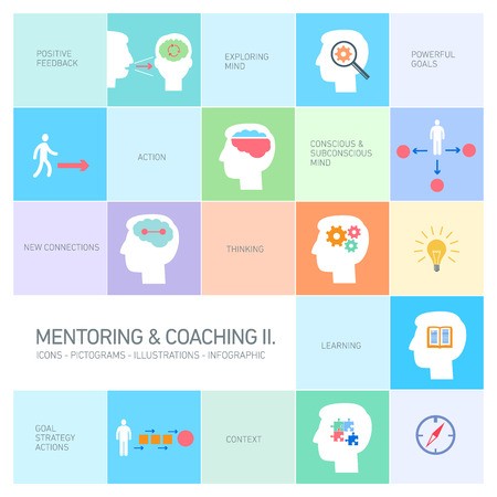 450x450 Mentoring And Coaching Soft Skills Icons Set Modern Flat Design