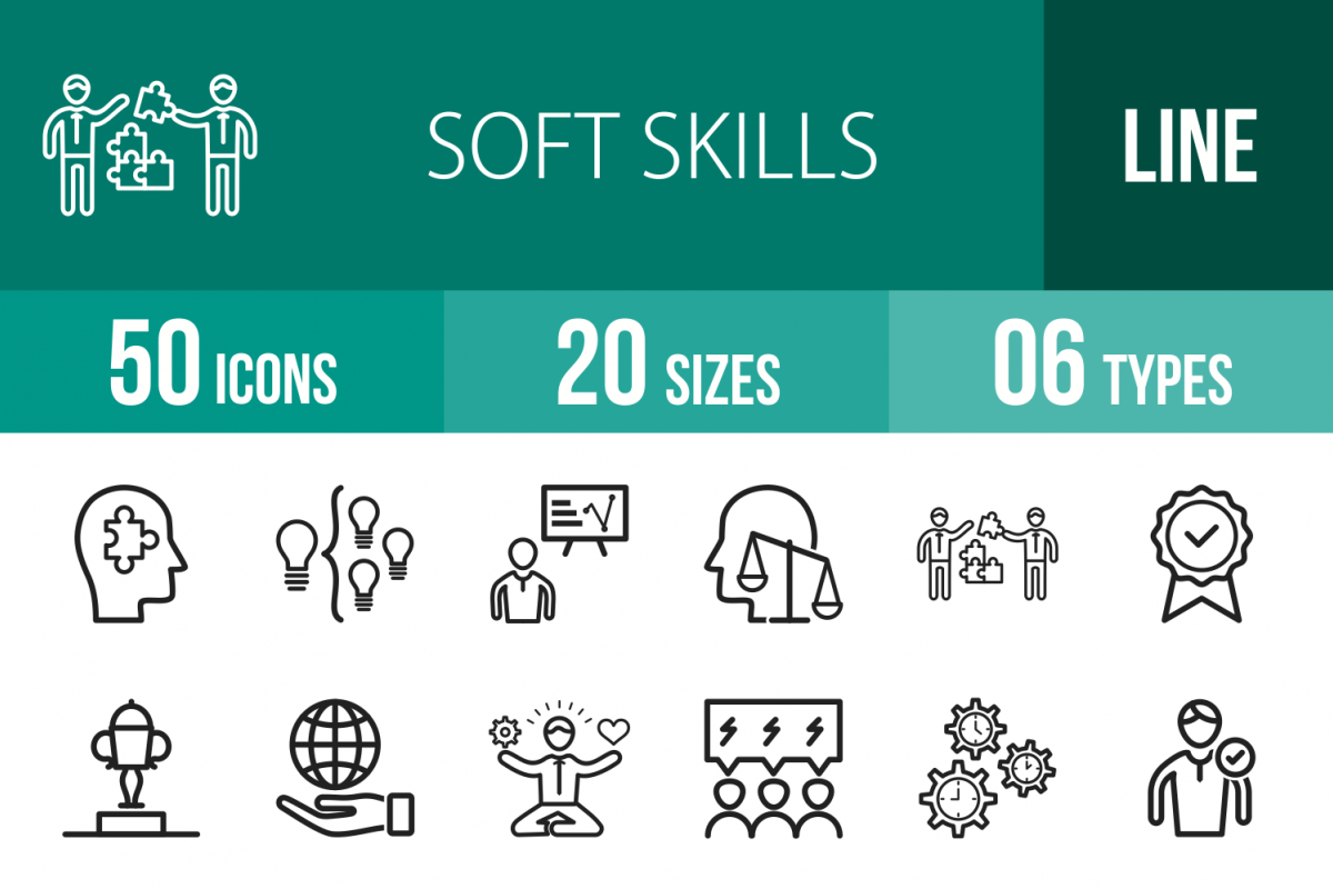 1200x800 Soft Skills Line Icons