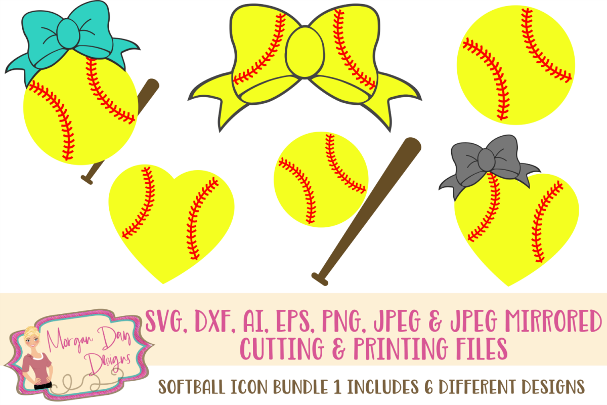 1200x800 Softball Icon Bundle Dxf, Png