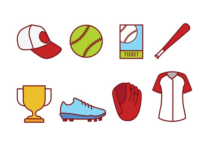 700x490 Softball Icon Set