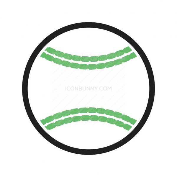 600x600 Softball Line Green Black Icon