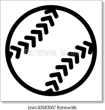 362x382 Softball Icon, Art Print Barewalls Posters Prints