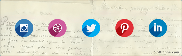 610x190 Round Shadow Social Icons