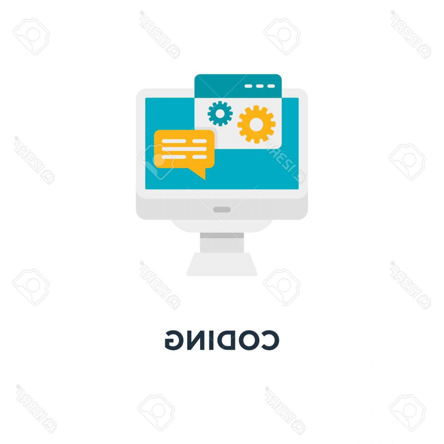 1560x1560 Photostock Vector Coding Icon Software Development Concept Symbol