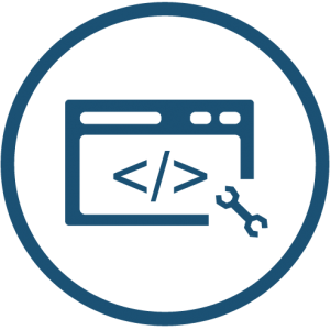 300x300 Icon Custom Development Blue No Website Design