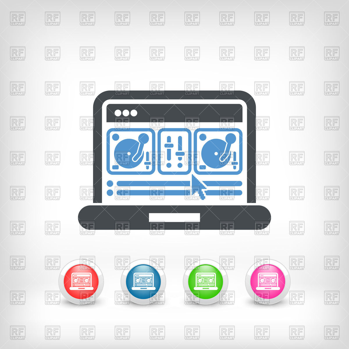 1200x1200 Disc Jockey Software Interface Or Digital Mixing Console On Laptop