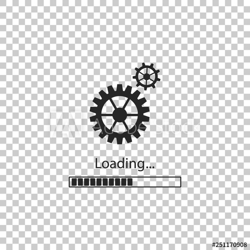 500x500 Loading And Gear Icon Isolated On Transparent Background Progress
